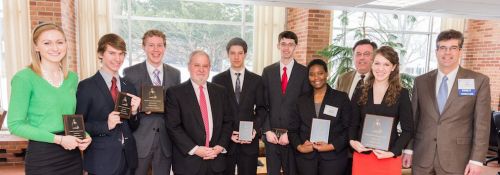 Group photo of the winners of the Edward Everett Prize in Oratory.
