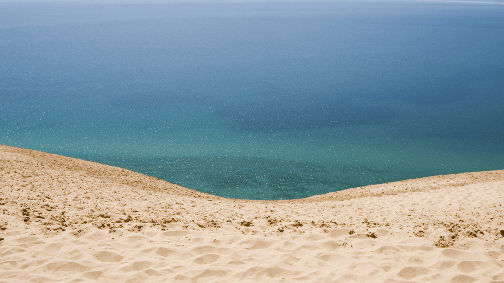 Sand and sea off Sleeping Bear Dunes