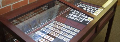 The Carus Coin Collection on display in Mossey Library