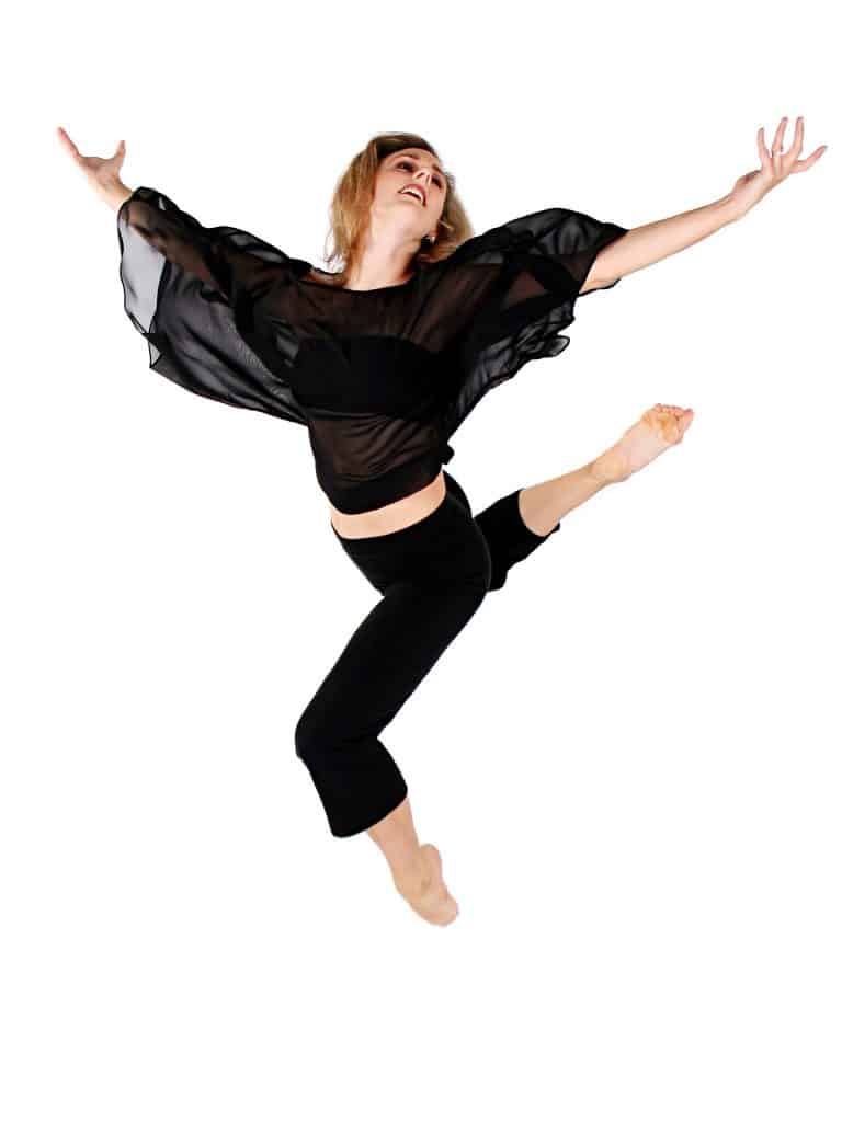 Holly Hobbs dancing in a black outfit.