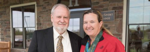 Olympic medalist Kim Rhode and Dr. Larry P. Arnn
