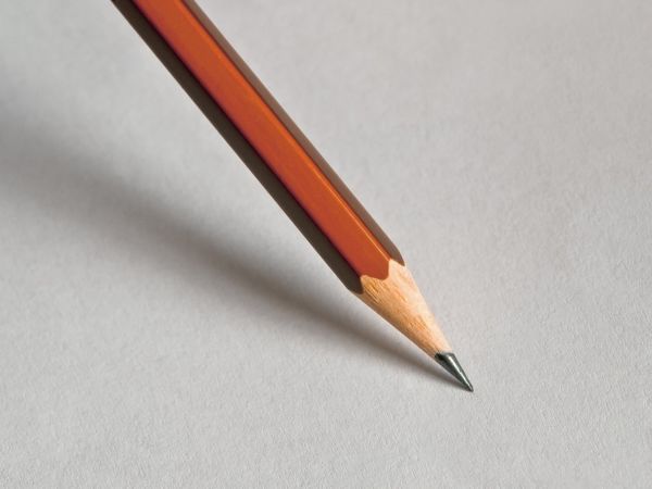 Sharpened pencil about to draw