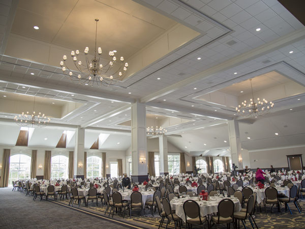 The banquet hall at the Dow Center